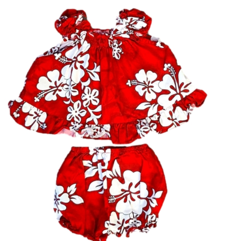 🌺Hawaii Red Flowered Outfit